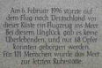 Gedenktafel an ein Flugzeugunfall im Jahre 1996